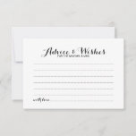 Elegant Script Wedding Advice and Wishes Card<br><div class="desc">Add a personal touch to your wedding with an elegant wedding advice and wishes card. This advice card features title in black modern elegant calligraphy font style and details in black sans serif font style on white background. Perfect for wedding, baby shower, birthday party, bridal shower, bachelorette party and any...</div>