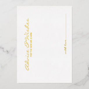 Elegant Script Wedding Advice and Wishes Gold