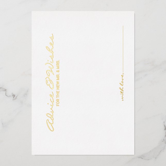 Elegant Script Wedding Advice and Wishes Gold (Front)
