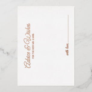 Elegant Script Wedding Advice and Wishes Rose Gold