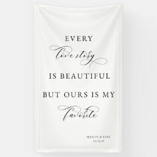 Elegant Script Wedding Backdrop Banner – love 