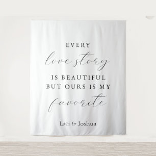Elegant Script Wedding Backdrop – Tapestry