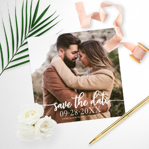 Elegant Script Wedding Budget Save The Date Photo Print