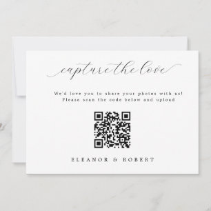 Elegant Script Wedding Capture the Love QR Code