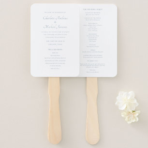 Elegant Script Wedding Ceremony Program Hand Fan