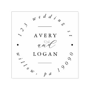 Elegant Script Wedding Circular Address Self-inkin Self-inking Stamp