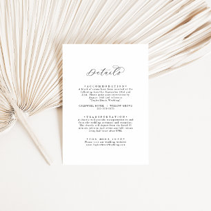 Elegant Script Wedding Details Enclosure Card