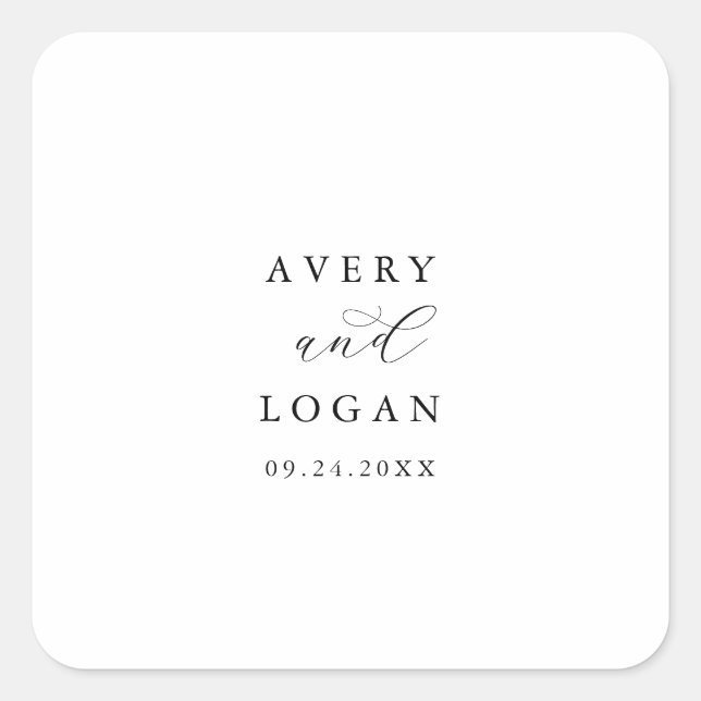 Elegant Script Wedding Envelope Seals (Front)