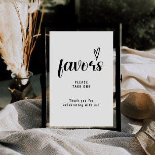 Elegant Script Wedding Favours Please Take One Pedestal Sign