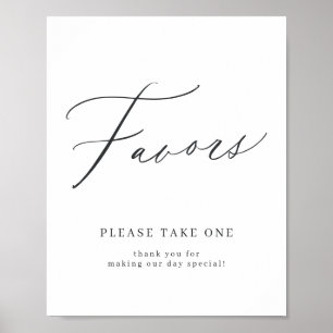 Elegant script wedding favours please take one sig poster