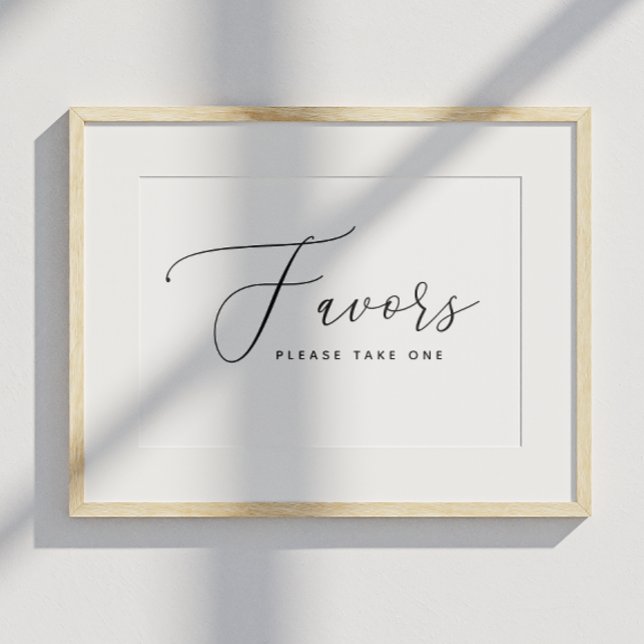 Elegant Script Wedding Favours Sign Please Take On (Creator Uploaded)