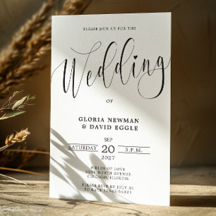 Elegant Script Wedding Invitation