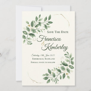 Elegant Script Wedding Invitation   Ivory Gold   R