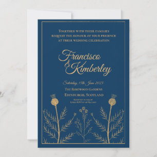 Elegant Script Wedding Invitation Ivory Gold R