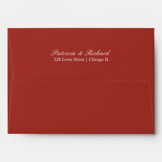 Elegant Script Wedding Invitation Terracotta Envelope (Back (Top Flap))