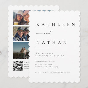 Elegant Script Wedding Invitation with 5 Photos