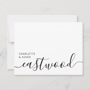 Elegant Script Wedding Monogram Note Card