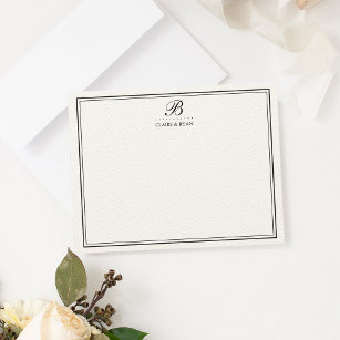 Elegant Script Wedding Monogram Stationery Cards