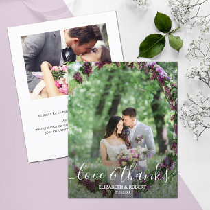 Elegant Script Wedding Photo Thank You Card