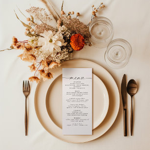 Elegant Script Wedding Reception Dinner Menu