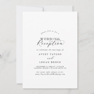 Elegant Script Wedding Reception Invitation
