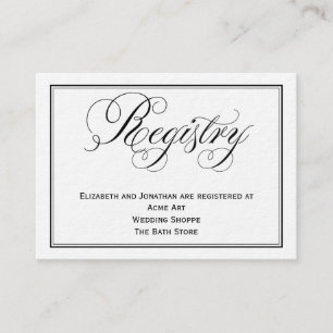 Elegant Script Wedding Registry Information Card