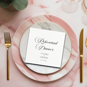 Elegant Script Wedding Rehearsal Dinner Napkin