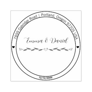 Elegant Script Wedding Return Address Stamp