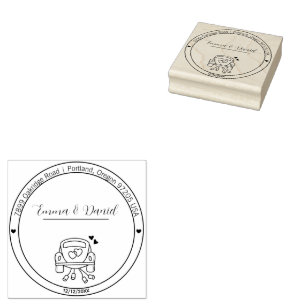 Elegant Script Wedding Return Address Stamp
