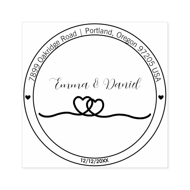 Elegant Script Wedding Return Address Stamp (Imprint)