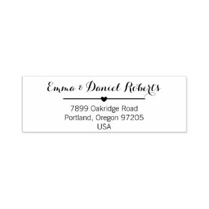 Elegant Script Wedding Return Address Stamp