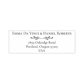 Elegant Script Wedding Return Address Stamp