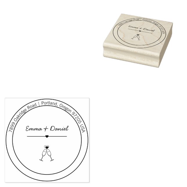 Elegant Script Wedding Return Address Stamp (Stamped)