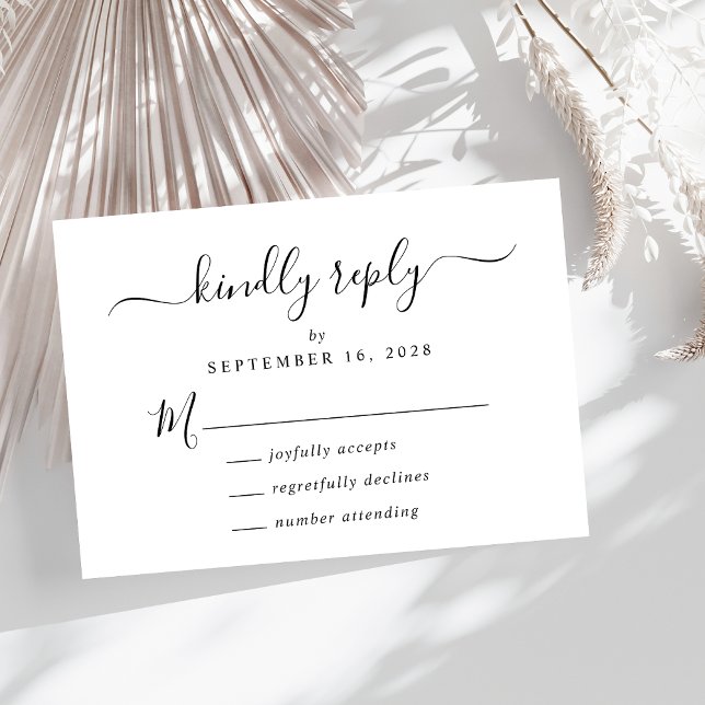 Elegant Script Wedding RSVP Card (A chic wedding RSVP card with a minimalist vibe)