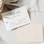 Elegant Script Wedding Rsvp with Meal Options Card<br><div class="desc">Designed to coordinate with our Romantic Script wedding collection, this customizable Meal Options RSVP card, features a sweeping calligraphy script text paired with a classy serif & modern sans font in black and with a dewy blush back. The text and background can be changed to any color to match your...</div>