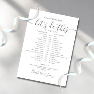 Elegant Script Wedding Schedule Timeline Programme