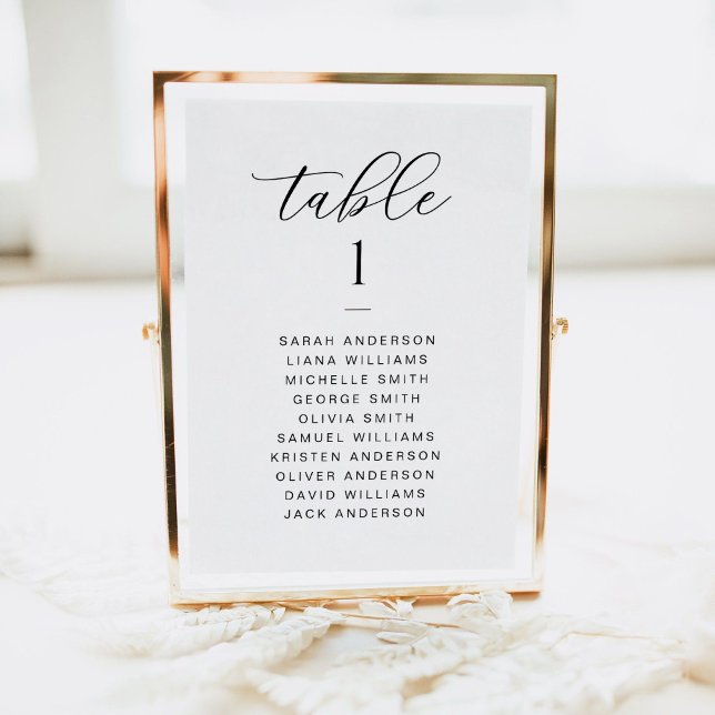 Elegant Script Wedding Seating Chart Card (Creator Uploaded)