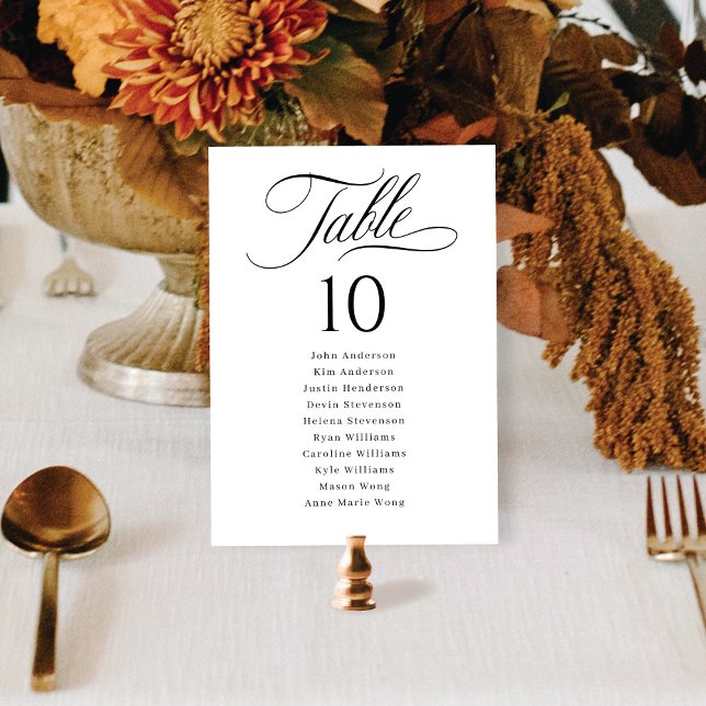 Elegant Script Wedding Seating Chart Table Numbers (Creator Uploaded)