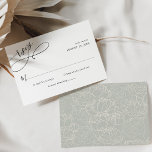 Elegant Script Wedding Simple Rsvp Card<br><div class="desc">Designed to coordinate with our Romantic Script wedding collection,  this customisable RSVP card,  features a sweeping script calligraphy text paired with a classy serif & modern sans font in black with a frosted sage green back. Matching items available.</div>