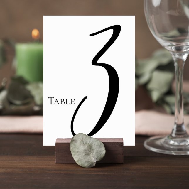 Elegant Script Wedding Table Number Card (Creator Uploaded)