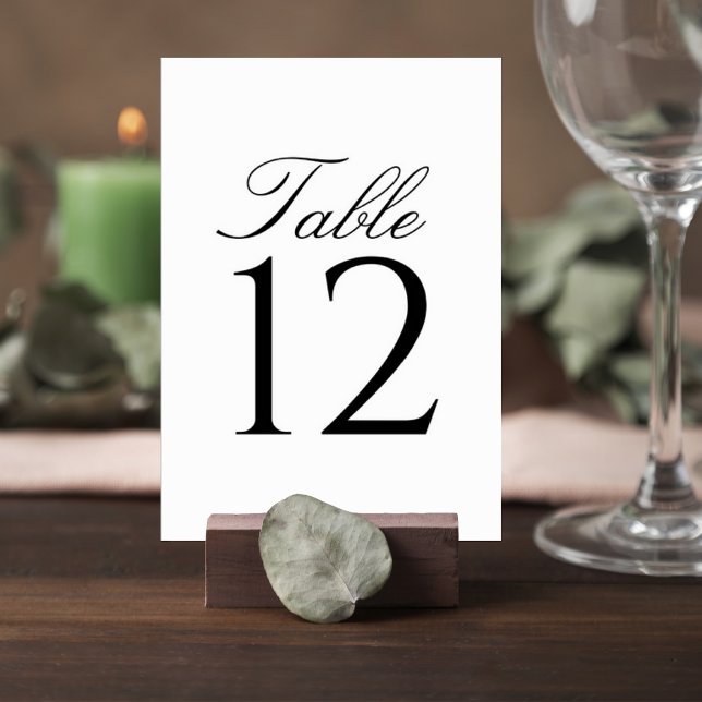 Elegant Script Wedding Table Number Card (Creator Uploaded)