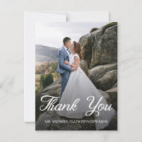 Elegant Script Wedding Thank You 2 Photo
