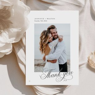 Elegant Script Wedding Thank You Card
