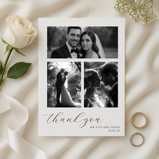 Elegant Script Wedding Thank You Card