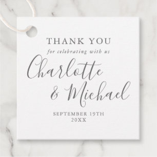 Elegant Script Wedding Thank You Favour Tags