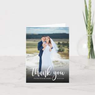 Elegant Script Wedding Thank You Photo Card
