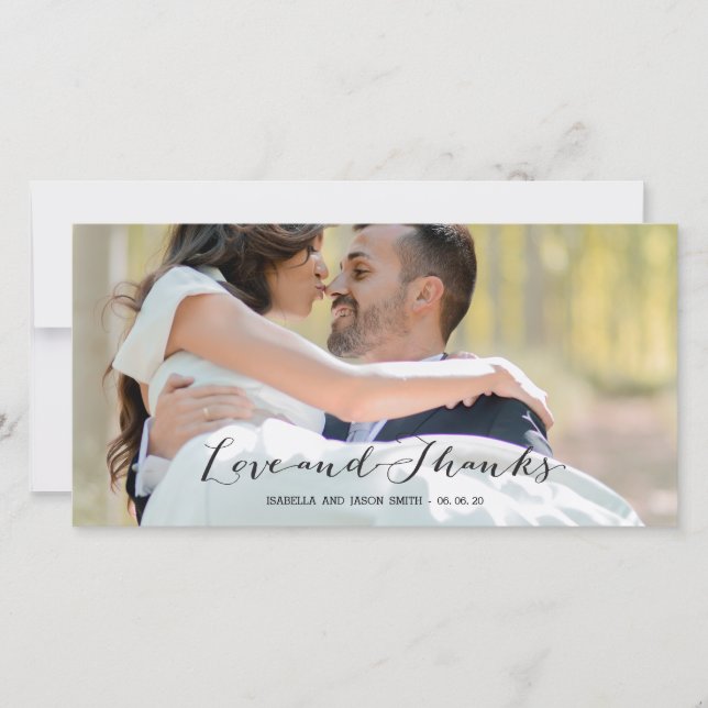 ELEGANT SCRIPT | WEDDING THANK YOU PHOTO CARD (Front)