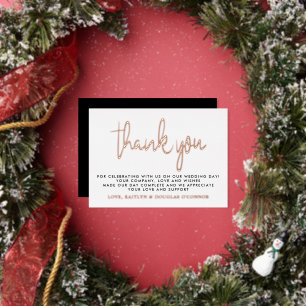 Elegant Script Wedding Thank You Real