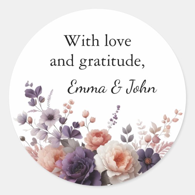 Elegant Script Wedding Thank You Sticker  (Front)