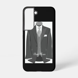 Elegant Script Wedding Tuxedo Suit Best Man Samsung Galaxy Case